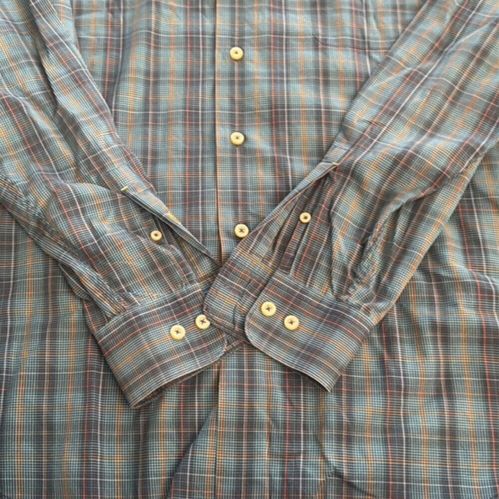 Robert Talbott Medium Multi Color Plaid Pattern Button Front Shirt - Picture 6 of 8